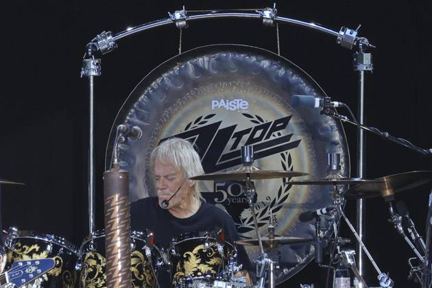 ZZ Top, at Concert Ive in the Citadel Spandau, Berlin, with Billy Gibbons, Elwood Francis, Drummer Frank Beard, Berlin