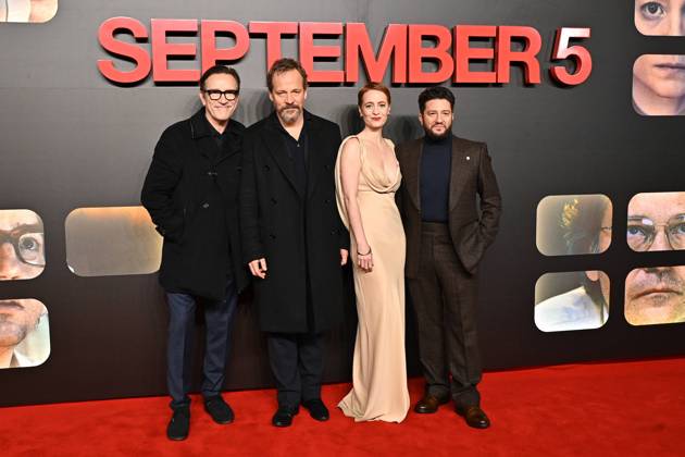Ben Chaplin, Peter Sarsgaard, Leonie Benesch and John Magaro attends ˜September 5™ - UK Premiere at the Curzon Mayfair in London, England. UK. Tuesday 4th February 2025. Copyright: xJamesxWarrenx aduo4282