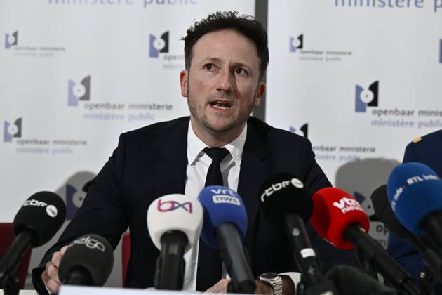 Brussels King s Prosecutor Julien Moinil pictured during a press conference by the Brussels public prosecutor s office following the shootings of the past three days, in Brussels, . During the meeting, the Brussels Public Prosecutor, accompanied by the Public Prosecutor and police representatives, will report on the progress of the cases concerned, as well as on the problem of drug-related violence.  ERICxLALMAND 111925313