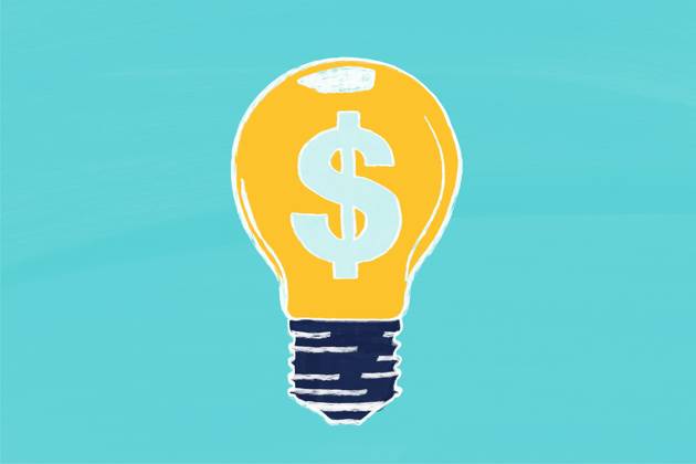 A yellow light bulb with a dollar sign in the center on a turquoise background represents innovative financial ideas. Perfect for business and creativity themes. Model Released HodeiUnzueta_ID26463_763621_017 Copyright: xHodeixUnzuetax RECORD DATE NOT STATED