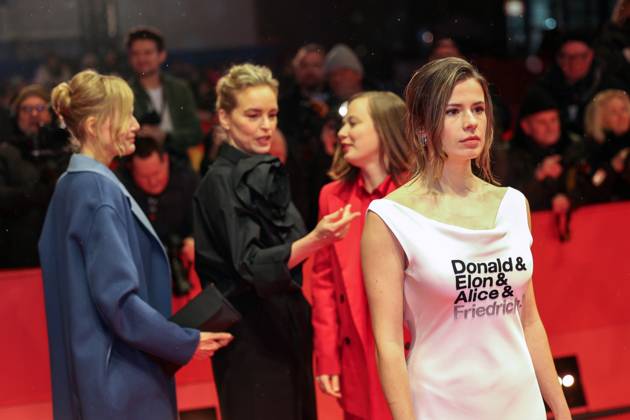 February 13, 2025, Berlin, Brandenburg, Germany: The 75th Berlinale Film Festival is taking place in Berlin from 13 to 23 February 2025. Luisa Neubauer and Nina Hoss attend the The Light premiere and Opening ceremony red carpet during the 75th Berlinale film festival. Berlin Germany - ZUMAt227 20250213_zip_t227_016 Copyright: xMarinaxTakimotox