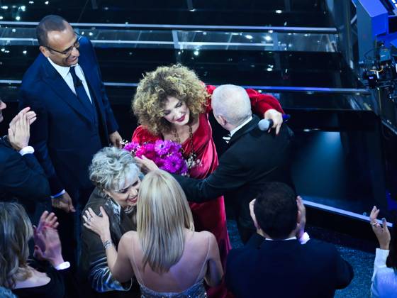 : Sanremo, 75th Italian Song Festival 2025 - Fourth Evening. In the Photo Marcella Bella and Brother Gianni - ZUMAp169 20250214_zea_p169_1841 Copyright: xMaurizioxD Avanzox