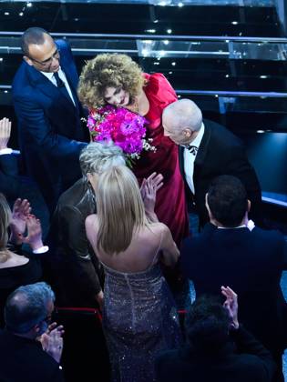 : Sanremo, 75th Italian Song Festival 2025 - Fourth Evening. In the Photo Marcella Bella and Brother Gianni - ZUMAp169 20250214_zea_p169_1839 Copyright: xMaurizioxD Avanzox