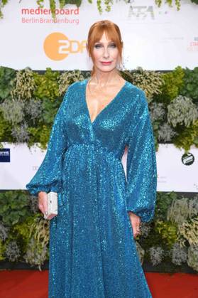 Andrea Sawatzki at the award Ceremony of Germans Film Award on 01 October 2021 at Palais on Radio tower in the Exhibition Berlin in Berlin Berlin Germany