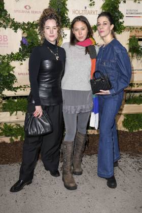 Klara Deutschmann, Malaya Stern and Anne Schäfer actresses as guests at the Medienboard Party at Holzmarkt in Berlin at the 75th Berlin International Film Festival on 15 02 2025 in Berlin Berlin Germany