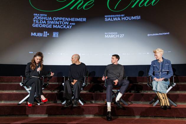 MUBI Preview Screening The End Salwa Houmsi, Joshua Oppenheimer, George MacKay and Tilda Swinton at the MUBI Preview Screening for the feature film THE END on the occasion of the 75th Berlinale at the Astor Filmlounge on 16 02 2025 in Berlin Copyright: xEventpressxKochanx