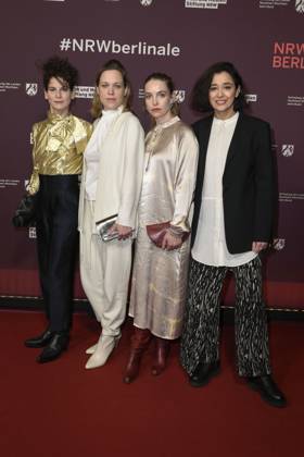 Bibiana Beglau, Anne Haug, Sina Martens and Dorka Gryllus Actresses as guests at the 22 NRW Reception of the State of NRW and the Film und Medienstiftung NRW at the Representation of the State of North Rhine-Westphalia in Berlin at the 75 International Film Festival on 16 02 2025 in Berlin Berlin Germany
