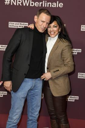 Michael Zechbauer and Alice Brauner couple as guests at the 22 NRW Reception of the State of NRW and the Film und Medienstiftung NRW at the Representation of the State of North Rhine-Westphalia in Berlin at the 75 International Film Festival on 16 02 2025 in Berlin Berlin Germany