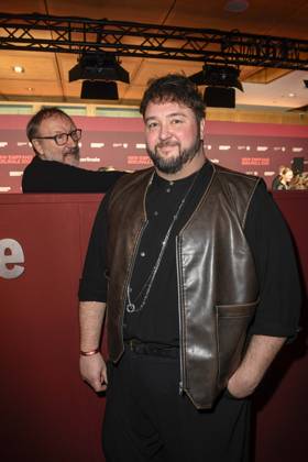 Rainer Bock and Daniel Zillmann Actors as guests at the party at the 22 NRW Reception of the State of NRW and the Film und Medienstiftung NRW at the Representation of the State of North Rhine-Westphalia in Berlin at the 75 International Film Festival on 16 02 2025 in Berlin Berlin Germany