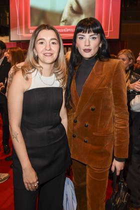 Maria Popov and Phenix Kühnert as guests at the party at the 22 NRW Reception of the State of NRW and the Film und Medienstiftung NRW at the Representation of the State of North Rhine-Westphalia in Berlin at the 75 International Film Festival on 16 02 2025 in Berlin Berlin Germany