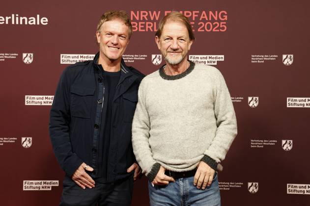 Matthias Glasner and Sönke Wortmann at the 22 NRW Reception of the State of NRW and the Film und Medienstiftung NRW as part of the Berlinale 2025 at the Representation of the State of North Rhine-Westphalia Berlin, 16 02 2025 Foto:xD.xBedrosianx xFuturexImagex nrw_5279