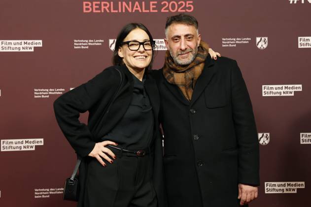 Nicolette Krebitz and Kida Khodr Ramadan at the 22 NRW Reception of the State of NRW and the Film und Medienstiftung NRW as part of the Berlinale 2025 at the Representation of the State of North Rhine-Westphalia Berlin, 16 02 2025 Foto:xD.xBedrosianx xFuturexImagex nrw_5355