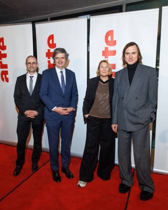Berlinale - Arte Empfang Emmanuel Suquet, Francois Delattre, Heike Hempel und Lars Eidinger beim ARTE G.E.I.E Empfang anlässlich der 75. Berlinale in der Akademie der Künste am 17.02.2025 in Berlin. Copyright: xEventpressxKochanx