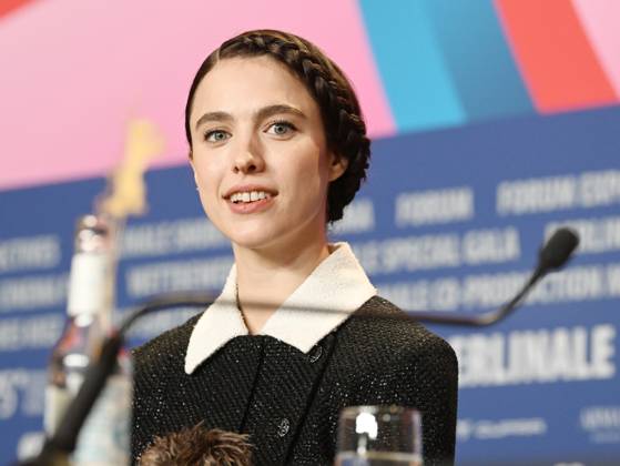 American actress Margaret Qualley attends the press conference for Blue Moon at the 75th Berlin Film Festival in Berlin, Germany on Tuesday, February 18, 2025.  BER20250218127 RUNExHELLESTAD