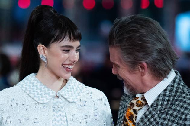 Berlinale The Thing with Feathers Premiere Margaret Qualley and Ethan Hawke attending The Thing with Feathers Premiere during the 75th Berlin International Film Festival (Berlinale) in Berlin, Germany, on February 18, 2025. Photo by Aurore Marechal ABACAPRESS.COM Berlin Germany  Copyright: xMarechalxAurore ABACAx