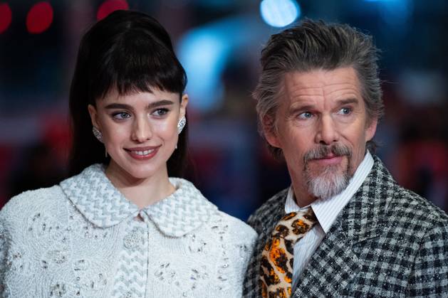 Berlinale The Thing with Feathers Premiere Margaret Qualley and Ethan Hawke attending The Thing with Feathers Premiere during the 75th Berlin International Film Festival (Berlinale) in Berlin, Germany, on February 18, 2025. Photo by Aurore Marechal ABACAPRESS.COM Berlin Germany  Copyright: xMarechalxAurore ABACAx