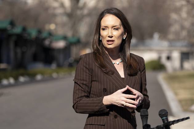 Secretary of Agriculture Brooke Rollins speaks to the media United States Secretary of Agriculture Brooke Rollins speaks to the media at the White House in Washington, DC, February 14, 2025, headed out to Florida. Credit: Chris Kleponis CNP AdMedia Washington District of Columbia United States of America EDITORIAL USE ONLY  Copyright: xx CKB00511 CNP AdMediax admphotostwo918060