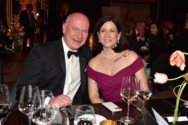 73 VBKI Ball Berlin Berlins Governing Mayor Kai Wegner and his girlfriend, Senator for Education Katharina Günther Wünsch both CDU at the opening dance at the 73 VBKI Ball at the Hotel Intercontinental for the 75th Berlinale in Berlin, on 17 02 2025 Photopress Mueller