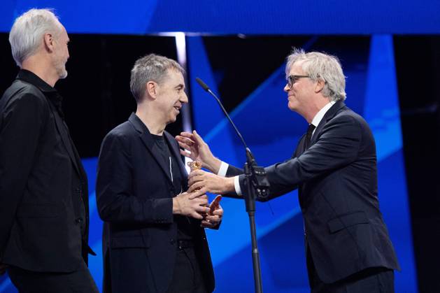 Berlinale Closing Ceremony Yngve Saether and Dag Johan Haugerud accept the Golden Bear for Dreams (Sex Love) with Todd Haynes during the Closing Ceremony for the 75th Berlin International Film Festival (Berlinale) in Berlin, Germany, on February 22, 2025. Photo by Aurore Marechal ABACAPRESS.COM Berlin Germany  Copyright: xMarechalxAurore ABACAx