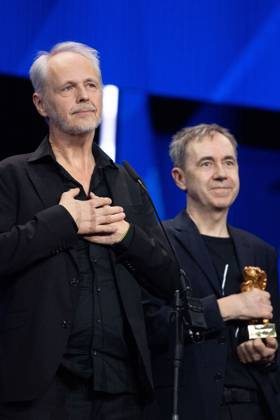 Berlinale Closing Ceremony Yngve Saether and Dag Johan Haugerud accept the Golden Bear for Dreams (Sex Love) during the Closing Ceremony for the 75th Berlin International Film Festival (Berlinale) in Berlin, Germany, on February 22, 2025. Photo by Aurore Marechal ABACAPRESS.COM Berlin Germany  Copyright: xMarechalxAurore ABACAx