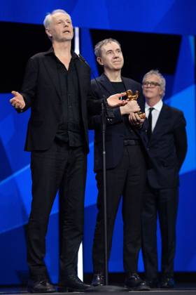 Berlinale Closing Ceremony Yngve Saether and Dag Johan Haugerud accept the Golden Bear for Dreams (Sex Love) with Todd Haynes during the Closing Ceremony for the 75th Berlin International Film Festival (Berlinale) in Berlin, Germany, on February 22, 2025. Photo by Aurore Marechal ABACAPRESS.COM Berlin Germany  Copyright: xMarechalxAurore ABACAx
