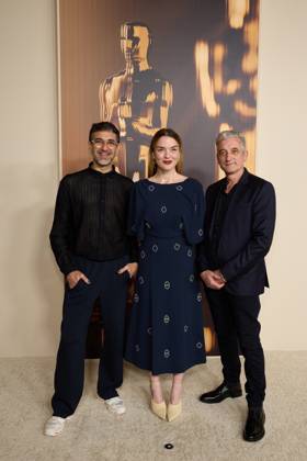 97th Oscars Nominees dinner Emmanuel Janvier, Julia Floch Carbonel and Jean-Christophe Spadaccini at the 97th Oscars Nominees dinner at the Academy Museum of Motion Pictures on Tuesday, February 25, 2025., Credit:Trae Patton The Academy Avalon United States of America, CA, Los Angeles, Academy Museum of Motion Pictures  Copyright: xTraexPattonx xThexAcademyx xAvalonx 0969220382
