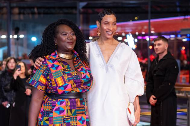 Thelma Buabeng and Annabelle Mandeng arriving at the opening of the 75th Berlin International Film Festival Thelma Buabeng and Annabelle Mandeng arriving at the opening of the 75th Berlin International Film Festival snapshot photography K M Krause