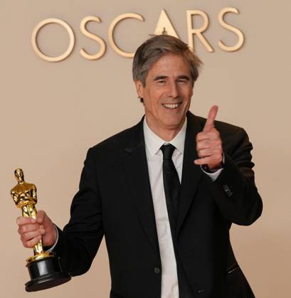 Walter Salles, the director of I m Still Here celebrates backstage after winning the Oscar for best international feature film during the 97th Academy Awards in the Hollywood section of Los Angeles on Sunday, March 2, 2025.  LAP20250302150 PATxBENIC