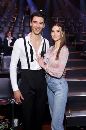 Professional golfer Diego Pooth and his girlfriend model Louisa Büscher at the 18th season of the RTL dance show Lets Dance in the Coloneum Cologne, 07 03 2025 NRW Germany Copyright: xChristophxHardtx