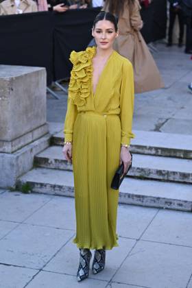 PFW Elie Saab Arrivals Olivia Palermo attending the Elie Saab Womenswear Fall Winter 2025-2026 show as part of Paris Fashion Week in Paris, France on March 08, 2025. Photo by Aurore Marechal ABACAPRESS.COM Paris France  Copyright: xMarechalxAurore ABACAx