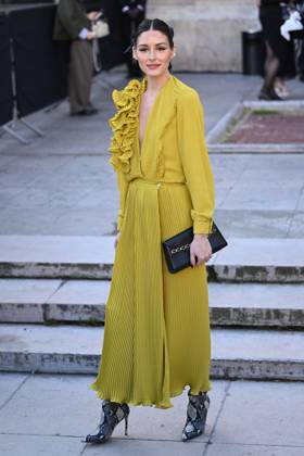 PFW Elie Saab Arrivals Olivia Palermo attending the Elie Saab Womenswear Fall Winter 2025-2026 show as part of Paris Fashion Week in Paris, France on March 08, 2025. Photo by Aurore Marechal ABACAPRESS.COM Paris France  Copyright: xMarechalxAurore ABACAx