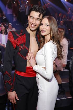 Professional golfer Diego Pooth and his girlfriend model Louisa Büscher at the 18th season of the RTL dance show Lets Dance at the Coloneum Cologne, 14 03 2025 NRW Germany Copyright: xChristophxHardtx