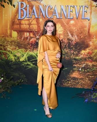 Milan, Photocall for the premiere of the Disney film Snow White Milan, Photocall for the premiere of the Disney film Snow White In the photo: Eleonora Segaluscio in Aerenica dress, Romantica bag, Loriblu shoes and Pandora necklace Milan  Copyright: xIPA ABACAx