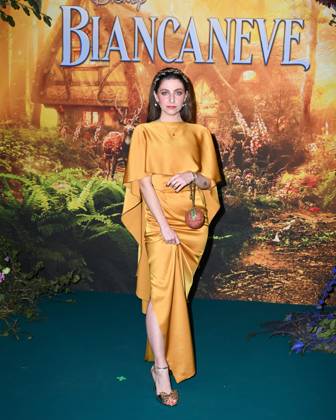 Milan, Photocall for the premiere of the Disney film Snow White Milan, Photocall for the premiere of the Disney film Snow White In the photo: Eleonora Segaluscio in Aerenica dress, Romantica bag, Loriblu shoes and Pandora necklace Milan  Copyright: xIPA ABACAx