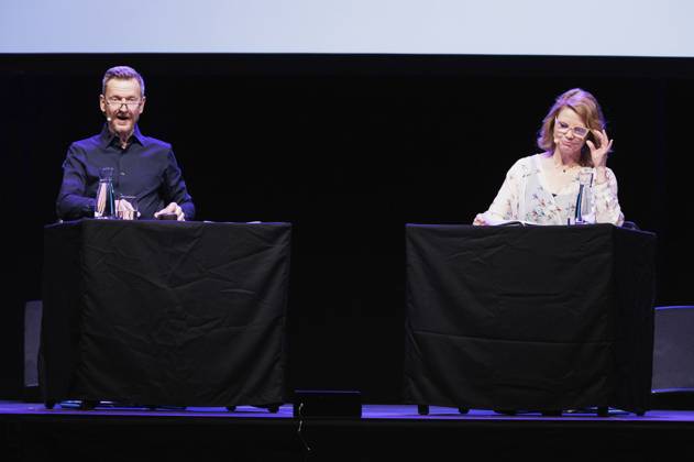 Michael Kessler and Annette Frier at the lit Cologne 2025 event Remix Klappe, the sixth From Chlodwigplatz to Hollywood in the Stadthalle Köln, 21 03 2025 Foto:xK.xSchulzx xFuturexImagex remix_5307