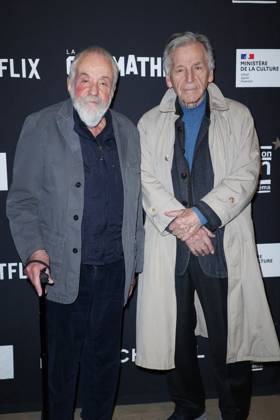 Deux Soeurs Premiere - Paris Mike Leigh and Costa Gavras attend Deux Soeurs Premiere at the Cinematheque on March 26, 2025 in Paris, France. Photo by Jerome Dominé ABACAPRESS.COM  Copyright: xDominexJerome ABACAx