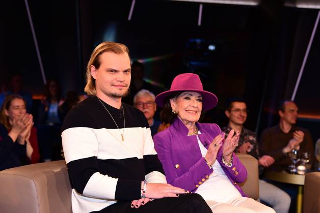 Wilson Gonzalez Ochsenknecht and his grandmother Baerbel Wierichs as guests on the NDR Talk Show on 4 April 2025 in Hamburg NDR Talk Show on 4 April 2025 in Hamburg