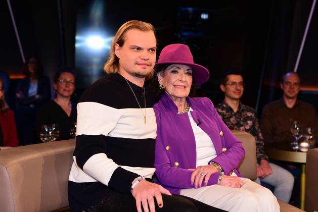 Wilson Gonzalez Ochsenknecht and his grandmother Baerbel Wierichs as guests on the NDR Talk Show on 4 April 2025 in Hamburg NDR Talk Show on 4 April 2025 in Hamburg
