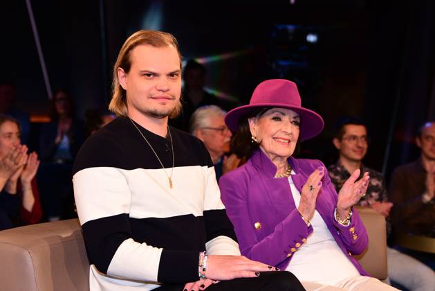 Wilson Gonzalez Ochsenknecht and his grandmother Baerbel Wierichs as guests on the NDR Talk Show on 4 April 2025 in Hamburg NDR Talk Show on 4 April 2025 in Hamburg
