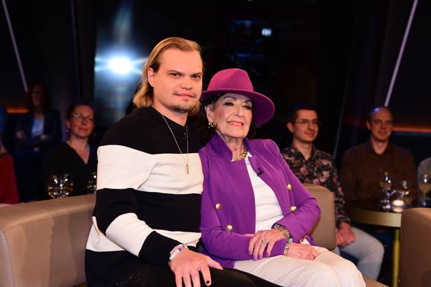 Wilson Gonzalez Ochsenknecht and his grandmother Baerbel Wierichs as guests on the NDR Talk Show on 4 April 2025 in Hamburg NDR Talk Show on 4 April 2025 in Hamburg