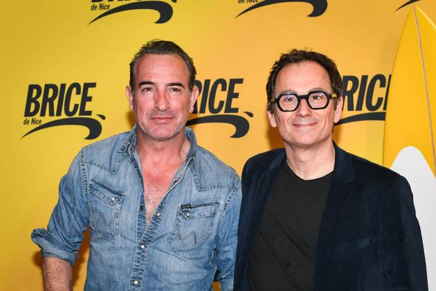 Preview of the film Brice de Nice in Paris FA French actor Jean Dujardin poses for a photo-call with French film director James Huth for the film Brice de Nice at the Grand Rex Cinema in Paris, on April 6, 2025. Photo by Firas Abdullah ABACAPRESS.COM Paris Ile-de-France France  Copyright: xAbdullahxFiras ABACAx