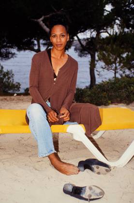 Happy Holiday, TV Serie, 1992, Staffel 2, Schauspielerin Barbara Feltus, in einer Drehpause auf Mallorca. Copyright: HartwigxValdmanis Nur redaktionelle Nutzung. Editorial usage only. VAL_7205004581