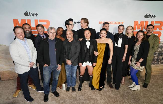 Murderbot New York Premiere Cast and producers Noma Dumezweni, David Dastmalchian, SAbrina Wu, Alexander Skarsgard, Jack McBrayer, Tamara Podemski, Tattiawna Jones, Anna Konkle attends the Murderbot New York Premiere by Apple TV held at Regal Union Square Cinemas in New York City, Monday April 28, 2025. Jennifer Graylock-Graylock.com, Credit:Jennifer Graylock-Graylock.com Avalon United States, New York, New York, Regal Union Square Cinema Copyright: xJenniferxGraylock-Graylock.comx xAvalonx 0993257467