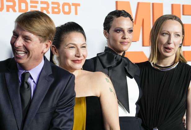 Murderbot New York Premiere Cast L-R: Jack McBrayer, Tamara Podemski, Tattiawna Jones, Anna Konkle attends the Murderbot New York Premiere by Apple TV held at Regal Union Square Cinemas in New York City, Monday April 28, 2025. Jennifer Graylock-Graylock.com, Credit:Jennifer Graylock-Graylock.com Avalon United States, New York, New York, Regal Union Square Cinema  Copyright: xJenniferxGraylock-Graylock.comx xAvalonx 0993252059