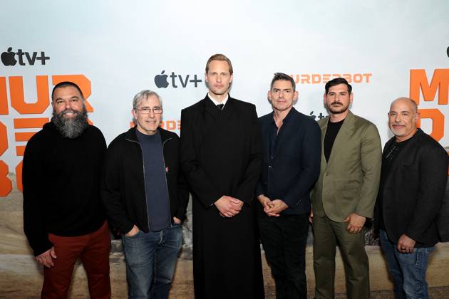 Global Premiere of the Apple TV+ sci-fi comedic thriller series Murderbot at the Regal Union Square Featuring: (L-R) Andrew Miano, Paul Weitz, Alexander Skarsgard, Chris Weitz, Keith Levine and David S. Goyer (Exec Producers) Where: New York, New York, United States When: 28 Apr 2025 Credit: Marion Curtis Starpix for Apple TV+ INSTARimages EDITORIAL USE ONLY. NOT FOR USE BY NEWSPAPERS BASED IN THE UK. Copyright: xx instar54699856