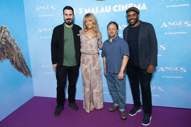 Anges & Cie Paris Film Premiere Simon Astier, Elodie Fontan, Romain Lancry, Loup-Denis Elion attends Anges & Cie Paris Film Premiere at Publicis Cinemas on April 29, 2025 in Paris, France. Photo by Nasser Berzane ABACAPRESS.COM Paris France  Copyright: xBerzanexNasser ABACAx
