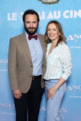 Anges & Cie Paris Film Premiere Julien Pestel and his wife Marion Creusvaux attends Anges & Cie Paris Film Premiere at Publicis Cinemas on April 29, 2025 in Paris, France. Photo by Nasser Berzane ABACAPRESS.COM Paris France  Copyright: xBerzanexNasser ABACAx