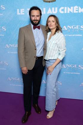 Anges & Cie Paris Film Premiere Julien Pestel and his wife Marion Creusvaux attends Anges & Cie Paris Film Premiere at Publicis Cinemas on April 29, 2025 in Paris, France. Photo by Nasser Berzane ABACAPRESS.COM Paris France  Copyright: xBerzanexNasser ABACAx