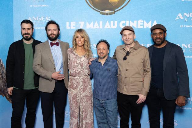 Anges & Cie Paris Film Premiere Simon Astier, Julien Pestel, Elodie Fontan, Romain Lancry, Vladimir Rodionov, Loup-Denis Elion attends Anges & Cie Paris Film Premiere at Publicis Cinemas on April 29, 2025 in Paris, France. Photo by Nasser Berzane ABACAPRESS.COM Paris France  Copyright: xBerzanexNasser ABACAx