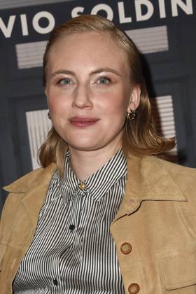 Elisa Schlott pregnant as a guest on the red carpet at the cinema film premiere Die Vorkosterinnen at Kino Babylon on 05 05 2025 in Berlin Berlin Germany